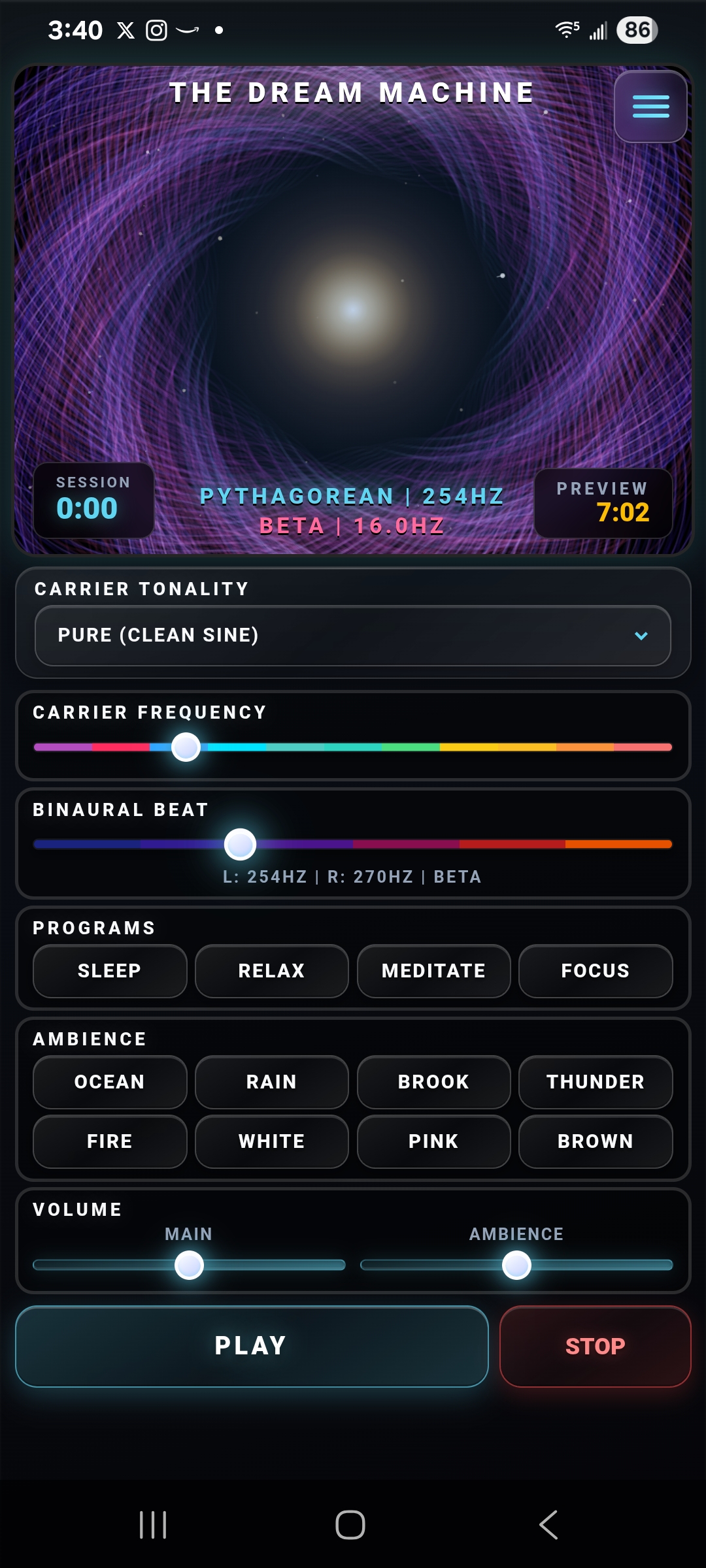Binaural Beats Studio — precision frequency control